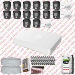 Hikvision 14 Kameralı Colorvu Hibrit Güvenlik Kamerası